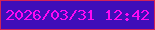文字の大きさ：5、枠の色：d12357、背景の色：400db9、文字の色：fc09f3 無料ブログパーツのブログ時計
