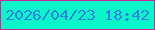 文字の大きさ：2、枠の色：d1249b、背景の色：08f6c8、文字の色：3580de 無料ブログパーツのブログ時計