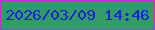 文字の大きさ：1、枠の色：d125e5、背景の色：339a69、文字の色：1522de 無料ブログパーツのブログ時計