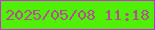 文字の大きさ：3、枠の色：d127e3、背景の色：50f005、文字の色：b54e8d 無料ブログパーツのブログ時計