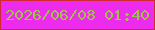 文字の大きさ：2、枠の色：d12933、背景の色：ec2bed、文字の色：a0c249 無料ブログパーツのブログ時計