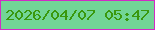 文字の大きさ：4、枠の色：d12bc5、背景の色：72d596、文字の色：39980d 無料ブログパーツのブログ時計