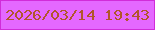 文字の大きさ：2、枠の色：d12cd9、背景の色：e468ff、文字の色：b1562c 無料ブログパーツのブログ時計