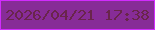 文字の大きさ：2、枠の色：d12cfd、背景の色：872c97、文字の色：69254c 無料ブログパーツのブログ時計