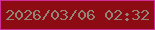 文字の大きさ：4、枠の色：d12d99、背景の色：8d0b12、文字の色：938478 無料ブログパーツのブログ時計