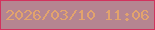 文字の大きさ：5、枠の色：d1335e、背景の色：b58591、文字の色：e2a36d 無料ブログパーツのブログ時計
