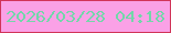 文字の大きさ：1、枠の色：d13459、背景の色：faa1e6、文字の色：72d7a9 無料ブログパーツのブログ時計