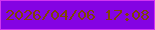 文字の大きさ：5、枠の色：d134f1、背景の色：8403e3、文字の色：7f4306 無料ブログパーツのブログ時計
