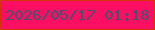 文字の大きさ：1、枠の色：d13504、背景の色：fc0e62、文字の色：44536d 無料ブログパーツのブログ時計