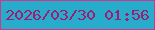 文字の大きさ：4、枠の色：d1368c、背景の色：27accc、文字の色：9c1d73 無料ブログパーツのブログ時計