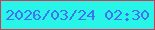文字の大きさ：2、枠の色：d13a55、背景の色：26f5e7、文字の色：4470f2 無料ブログパーツのブログ時計
