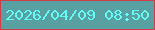 文字の大きさ：2、枠の色：d13e4a、背景の色：58a0a2、文字の色：62fcf5 無料ブログパーツのブログ時計