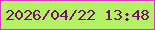 文字の大きさ：3、枠の色：d13ebd、背景の色：b4f165、文字の色：70136b 無料ブログパーツのブログ時計