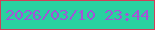 文字の大きさ：4、枠の色：d13f58、背景の色：2ad1a0、文字の色：a353d7 無料ブログパーツのブログ時計