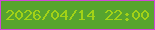 文字の大きさ：5、枠の色：d147d8、背景の色：57a42e、文字の色：a2d217 無料ブログパーツのブログ時計