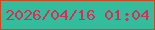 文字の大きさ：4、枠の色：d1481f、背景の色：34bd9c、文字の色：d03256 無料ブログパーツのブログ時計