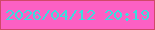 文字の大きさ：5、枠の色：d14869、背景の色：fc60c4、文字の色：3adddd 無料ブログパーツのブログ時計