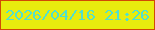 文字の大きさ：3、枠の色：d14a04、背景の色：e8ec0e、文字の色：52e0cc 無料ブログパーツのブログ時計