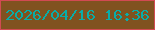 文字の大きさ：2、枠の色：d14a53、背景の色：805220、文字の色：08ada9 無料ブログパーツのブログ時計