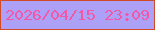 文字の大きさ：1、枠の色：d14b27、背景の色：aca1f6、文字の色：f159a6 無料ブログパーツのブログ時計