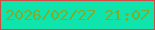文字の大きさ：5、枠の色：d14b45、背景の色：0ee4ac、文字の色：7cac2e 無料ブログパーツのブログ時計
