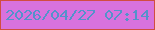 文字の大きさ：4、枠の色：d14d40、背景の色：d872dd、文字の色：5492cb 無料ブログパーツのブログ時計