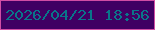 文字の大きさ：4、枠の色：d14da5、背景の色：400063、文字の色：09768a 無料ブログパーツのブログ時計