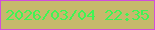 文字の大きさ：5、枠の色：d14edb、背景の色：c6b96c、文字の色：3ff554 無料ブログパーツのブログ時計