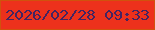 文字の大きさ：2、枠の色：d1520d、背景の色：ed311c、文字の色：442461 無料ブログパーツのブログ時計