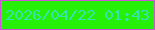 文字の大きさ：5、枠の色：d152da、背景の色：26ef08、文字の色：35e3b1 無料ブログパーツのブログ時計