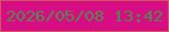 文字の大きさ：4、枠の色：d1565f、背景の色：d70e83、文字の色：56854d 無料ブログパーツのブログ時計