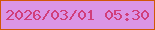文字の大きさ：5、枠の色：d15807、背景の色：db95e5、文字の色：d03e7a 無料ブログパーツのブログ時計