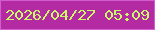 文字の大きさ：2、枠の色：d15dce、背景の色：b32aa3、文字の色：c9f968 無料ブログパーツのブログ時計
