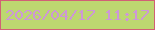 文字の大きさ：2、枠の色：d16075、背景の色：bdd770、文字の色：cd97d7 無料ブログパーツのブログ時計