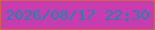 文字の大きさ：1、枠の色：d1634b、背景の色：c93bb1、文字の色：128aa9 無料ブログパーツのブログ時計