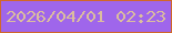 文字の大きさ：5、枠の色：d1672a、背景の色：9f66eb、文字の色：dbbd9e 無料ブログパーツのブログ時計