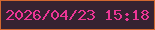文字の大きさ：1、枠の色：d16730、背景の色：362231、文字の色：ec3696 無料ブログパーツのブログ時計