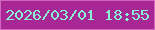文字の大きさ：1、枠の色：d167c1、背景の色：a92695、文字の色：8cf1d3 無料ブログパーツのブログ時計