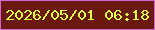 文字の大きさ：2、枠の色：d167d4、背景の色：6b180e、文字の色：d7fc4c 無料ブログパーツのブログ時計