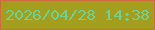 文字の大きさ：1、枠の色：d16942、背景の色：a39e1d、文字の色：6ed191 無料ブログパーツのブログ時計