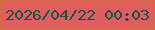 文字の大きさ：4、枠の色：d16f3d、背景の色：df5f61、文字の色：195243 無料ブログパーツのブログ時計