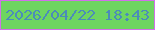 文字の大きさ：4、枠の色：d170e9、背景の色：6ed560、文字の色：4b8cb9 無料ブログパーツのブログ時計