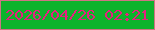 文字の大きさ：5、枠の色：d17384、背景の色：0eb32c、文字の色：e5207f 無料ブログパーツのブログ時計