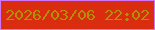 文字の大きさ：3、枠の色：d174f5、背景の色：da2d0f、文字の色：b19007 無料ブログパーツのブログ時計