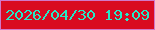 文字の大きさ：2、枠の色：d178c9、背景の色：d90a21、文字の色：25e9c6 無料ブログパーツのブログ時計