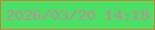 文字の大きさ：1、枠の色：d17935、背景の色：4ae065、文字の色：bf9093 無料ブログパーツのブログ時計