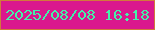 文字の大きさ：5、枠の色：d1793b、背景の色：da188d、文字の色：43f2aa 無料ブログパーツのブログ時計