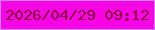 文字の大きさ：5、枠の色：d17dfb、背景の色：f904e6、文字の色：85073b 無料ブログパーツのブログ時計