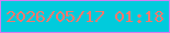 文字の大きさ：4、枠の色：d17ff2、背景の色：01cbdc、文字の色：f0796e 無料ブログパーツのブログ時計