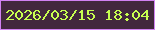 文字の大きさ：1、枠の色：d182f2、背景の色：42283d、文字の色：c7fe50 無料ブログパーツのブログ時計